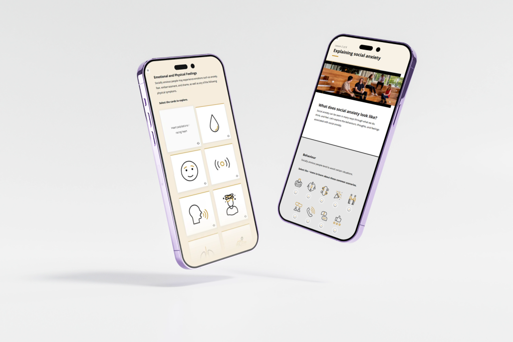 Course navigation shown on mobile eLearning screens